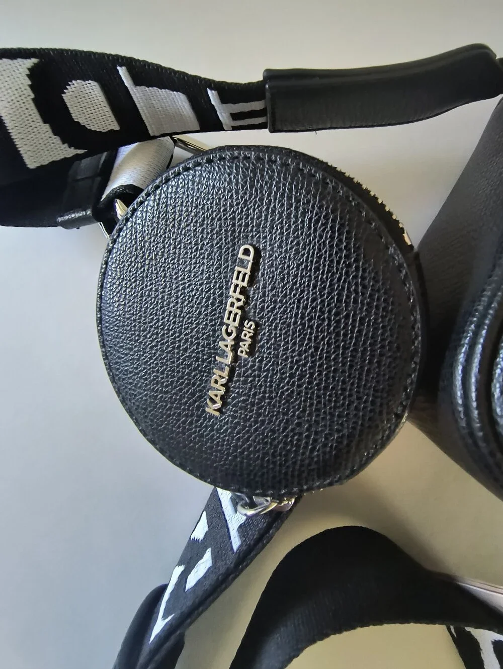Karl Lagerfeld Black Crossbody Bag with Logo Strap
